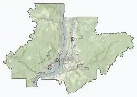 Map showing the location of Myra-Bellevue Provincial Park