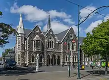 Boys' High building at the Arts Centre te Matatiki Toi Ora.