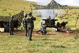 105mm artillery battery of the Brazilian Army.