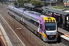 Modern train at platform