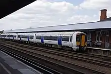 Photograph showing an "Electrostar" electric multiple unit at Tonbrige.