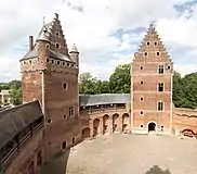 Internal view of the gatehouse (right) and western tower (left)