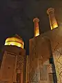 The mausoleum at night