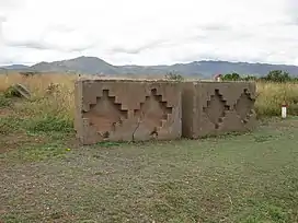 "stepped or Andean cross motif" at Kantatayita (Tiwanaku)