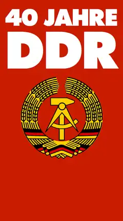 Image 14Logo for the 40th anniversary of the German Democratic Republic in 1989. (from History of East Germany)