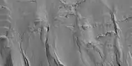 Close view of gullies, as seen by HiRISE under HiWish program