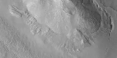 Close view of dipping layers, as seen by HiRISE under HiWish program