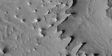 Close view of layers from a previous image, as seen by HiRISE under HiWish program