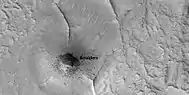 Close view of ridge networks, as seen by HiRISE under HiWish program   Many boulders are visible.