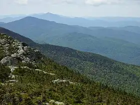 Looking south towards Camels Hump off the summit ridge.