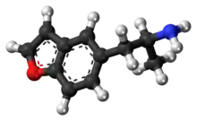 Ball-and-stick model of the 5-APB molecule