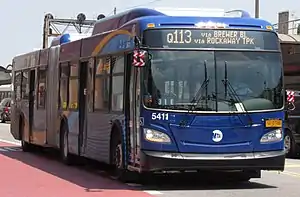 A Q113 Limited Bus at Jamaica Center Bus Terminal in Queens