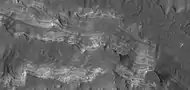 Close view of light and dark toned layers, as seen by HiRISE under HiWish program