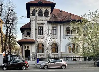 Romanian Revival architecture - C.N. Câmpeanu/Alfred E. Gheorghiu House (Bulevardul Dacia no. 56), Bucharest, c.1923, by Constantin Nănescu