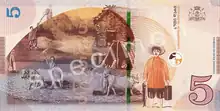 Image 45Details from Pirosmani's paintings Threshing and Fisherman in a Red Shirt on the 5 lari banknote of the 2017 series. (from Niko Pirosmani)