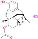 Chemical structure of 6-acetyldihydromorphine hydrochloride.