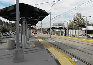 The platform at 70th Street station