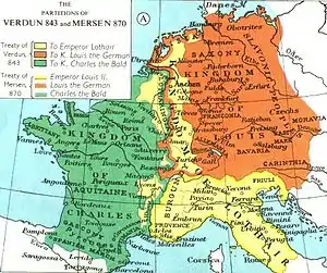 France in Europe from 843 to 870  Francia