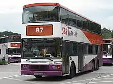 Image 185In some cities, such as in Singapore, double-decker buses are used, which have more seating capacity than a single-decker bus of equivalent length. (from Transit bus)