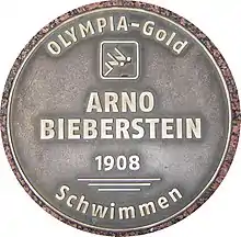 A photo of Bieberstein's 1908 Olympic Gold Medal