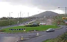 Dualling roadworks at the Cloghogue roundabout on the A1 road, Newry, Northern Ireland in November 2007.