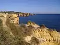 View to the east from the cliffs above Praia do Castelo.