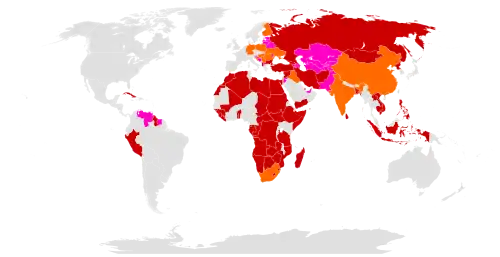 Worldwide operators of the AK-47