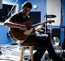 Porter Block frontman Peter Block in his recording studio. (Photo by Noah Kalina)