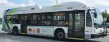 Image 166Seen here in Sherbrooke, Quebec, the Nova Bus LFS is a common North American model. It has a bicycle rack over the front bumper. (from Transit bus)