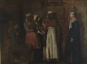 A meeting between four women; three freed slaves and their former mistress.