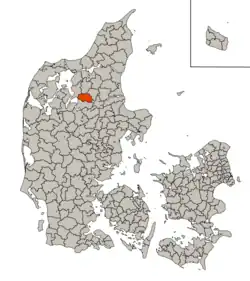 Aalestrup Municipality's location in Denmark, 1970–2007.