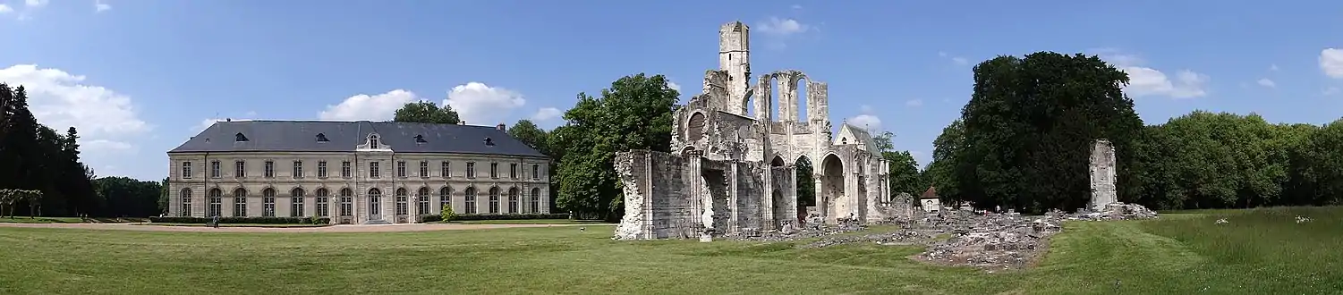 Jean Aubert's château, now the museum, next to the ruins of the former abbey