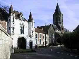 Abbey gateway and church