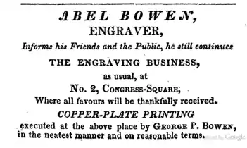 Office at Congress-Square; advertisement in Boston Directory, 1823