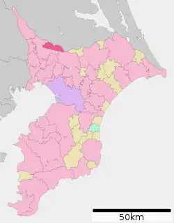 Location of Abiko in Chiba Prefecture