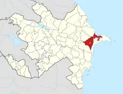 Map of Azerbaijan showing Absheron District