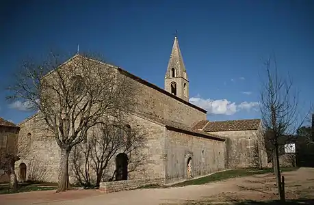 Facade of the church of the Cistercian Thoronet Abbey, entirely bare of ornament (1176–1200)