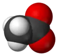 Space-filling model of the acetate anion