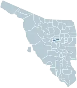 Location of the municipality in Sonora.