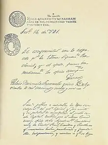 A 19th-century document which declared Central America's independence from Spain