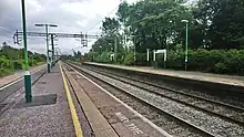 Acton Bridge Railway Station platform 2 looking south towards Crewe.