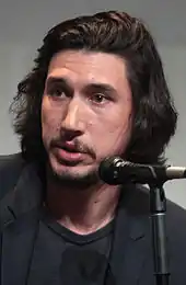 Adam Driver speaking at a San Diego Comic Con panel