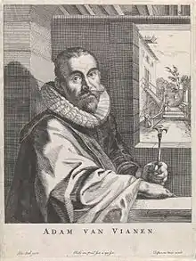 Portrait of Adam van Vianen, from the book with 48 plates by Van Kessel for Vianen's son Christiaen van Vianen