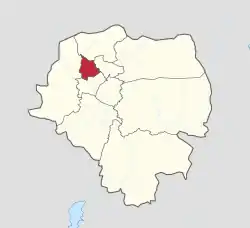 Addis Ketema (red) within Addis Ababa