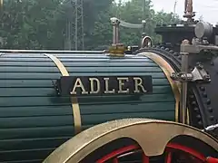 Name plate of the Adler replica