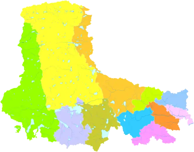 Location of Nyima County (pale green, #9AFF00) in Nagqu