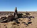 A stone cairn