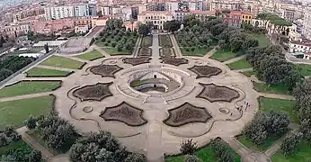 Aerial view of Villa Vannucchi and the town