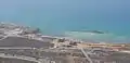 Aerial view of the beach and the chapel