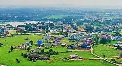 Aerial view of the town